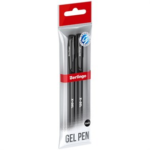 Ручка гелевая Berlingo "X-Gel" черная, 0,5мм, 2шт., пакет с европодвесом