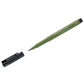 Ручка капиллярная Faber-Castell "Pitt Artist Pen Brush" цвет 174 хром зеленый непрозрачный, кистевая