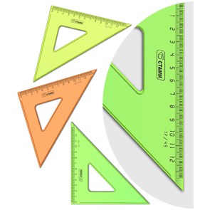 Треугольник 45°, 12см СТАММ "Neon Cristal", ассорти
