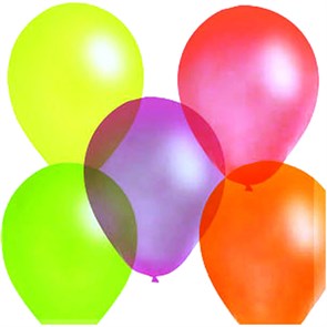 Воздушные шары,  100шт., М10/25см, ПатиБум, ассорти, флуоресцентные
