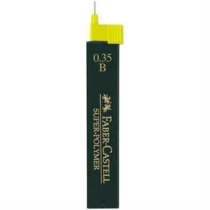 Грифели для механических карандашей Faber-Castell "Super-Polymer", 12шт., 0,35мм, B