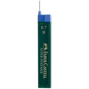 Грифели для механических карандашей Faber-Castell "Super-Polymer", 12шт., 0,7мм, B
