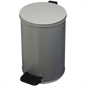 Ведро-контейнер для мусора (урна) Титан,10л,спедалью,круглое,металл, серыйметаллик