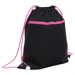 Мешок для обуви ErichKrause с карманом на молнии 500х410мм Black&Pink