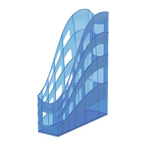 Подставка для бумаг вертикальная пластиковая ErichKrause® S-Wing, Standard, 75мм, голубой