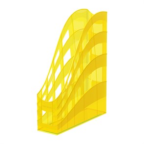 Подставка для бумаг вертикальная пластиковая ErichKrause® S-Wing, Neon, 75мм, желтый