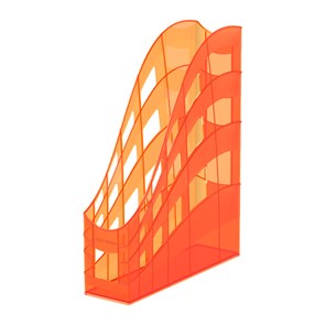 Подставка для бумаг вертикальная пластиковая ErichKrause® S-Wing, Neon, 75мм, оранжевый