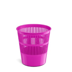 Корзина для бумаг сетчатая пластиковая ErichKrause Neon Solid, 9л, розовый