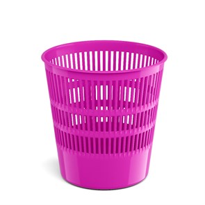 Корзина для бумаг сетчатая пластиковая ErichKrause Neon Solid, 12л, розовый