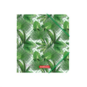 Папка для тетрадей на резинках пластиковая ErichKrause® Tropical Leaves, A5+ (в пакете по 4 шт.)