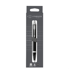 Ручка шариковая Parker "IM Matte Black CT" черная, 1,0мм, кнопочн., подарочная упаковка с европодвес
