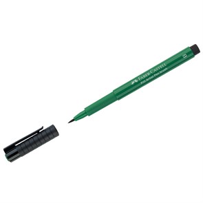 Ручка капиллярная Faber-Castell "Pitt Artist Pen Brush" цвет 264 темно-зеленая, кистевая