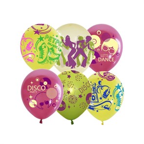 Воздушные шары,  25шт., M10/30см, ПатиБум "Disco Party", ассорти