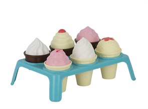 Игровой набор "Лакомка" (7пр.) ( мороженое 3шт., кекс 3шт., подставка)