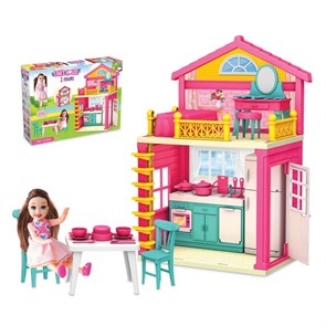 Замечательный двухэтажный дом для куклы Лола, состоящий из спальни и кухни. Винтовая лестница для по