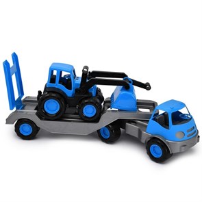 Автомобиль с платформой  и трактором,  отлично подойдут ребенку для различных игр. Трактор снабжен п