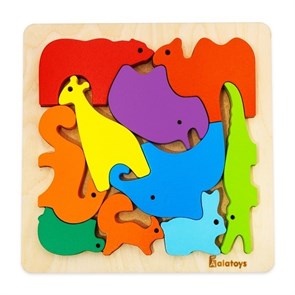 Конструктор «Животные» представляет собой основу с 10 разноцветными фигурками животных (медведь, жир