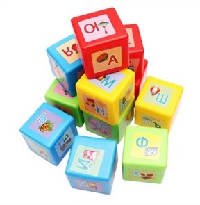 Кубики выдувные с картинками "Азбука", 12 шт, 4 цвета, 24*15,5*15,5 см