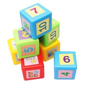 Кубики выдувные с картинками "Математика" 8 шт, 32*15,5*8 см
