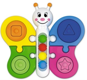 «Логическая бабочка» - это увлекательная развивающая игрушка 3 в 1, сочетающая в себе пазл, сортер и