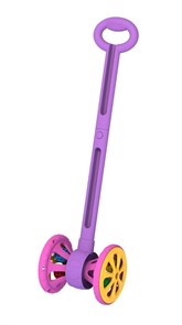 Каталка «Весёлые колёсики» с шариками (фиолетово-розовая) 15,3*11,3*55 см