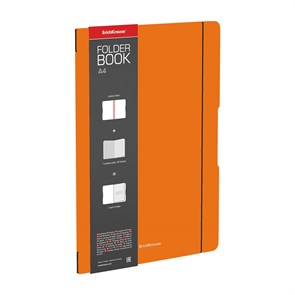 Тетрадь общая ученическая в съемной пластиковой обложке ErichKrause FolderBook Neon, оранжевый, А4,