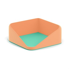 Подставка для бумажного блока пластиковая ErichKrause Forte, Pastel Bloom, персиковый с зеленым