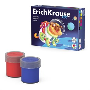 Гуашь ErichKrause Kids Space Animals с УФ защитой яркости 12 цветов по 20 мл (в коробке 12 шт)