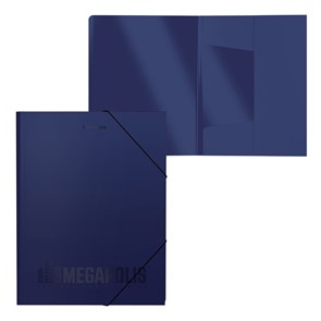Папка на резинках пластиковая ErichKrause MEGAPOLIS, A4, синий (в пакете по 4шт.)