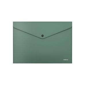 Папка-конверт на кнопке пластиковая ErichKrause Fizzy Classic, A4, непрозрачный, зеленый(в пакете по 12 шт.)