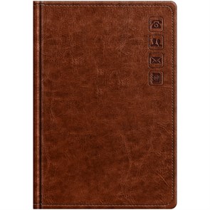 Телефонная книга А5, 80л., кожзам, BG "Nebraska. Brown", с вырубкой R373783