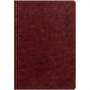 Телефонная книга А5, 80л., кожзам, BG "Nebraska. Dark red", с вырубкой R373784