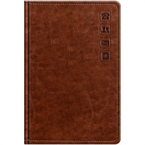 Телефонная книга А7, 64л., кожзам, BG "Nebraska. Brown", с вырубкой R373789