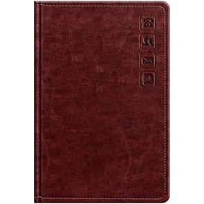 Телефонная книга А7, 64л., кожзам, BG "Nebraska. Dark red", с вырубкой R373790