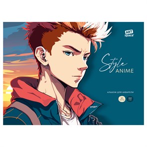 Альбом для акварели, 30л., А4, на склейке ArtSpace "Anime style. Man", 180г/м2 R357439