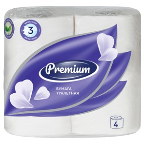 Бумага туалетная OfficeClean "Premium" 3-слойная, 4шт., тиснение, белая R279673