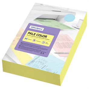 Бумага цветная OfficeSpace "Pale Color", А4, 80г/м2, 500л., (желтый) R356859