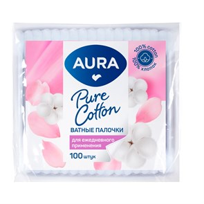 Ватные палочки Aura "Beauty", 100шт., полиэтиленовый пакет R229690