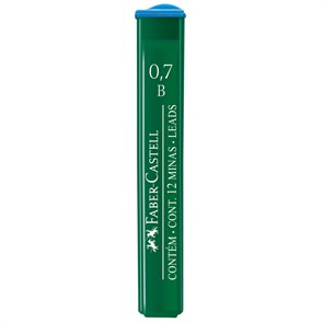 Грифели для механических карандашей Faber-Castell "Polymer", 12шт., 0,7мм, B R286029