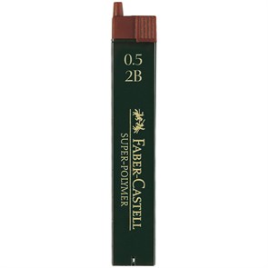 Грифели для механических карандашей Faber-Castell "Super-Polymer", 12шт., 0,5мм, 2B R286011