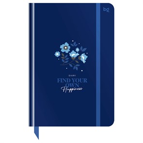 Ежедневник недатированный А5, 136л., 7БЦ BG "Flowery. Blue", глянцевая ламинация, отд.фольгой R376414