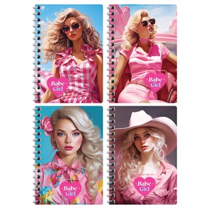 Записная книжка А6 80л. на гребне BG "Pink girls" R362335