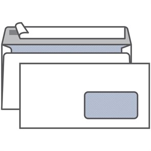 Конверт E65, KurtStrip, 110*220мм, б/подсказа, с прав.окном, отр. лента, внутр. запечатка R249405