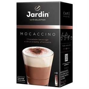 Кофе растворимый Jardin "Mocaccino", 3в1, порошкообразный, порционный, 8 пакетиков* 18г, картон R342026