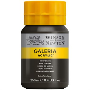 Краска акриловая художественная Winsor&Newton "Galeria", 250мл, туба, черная слоновая кость R316258