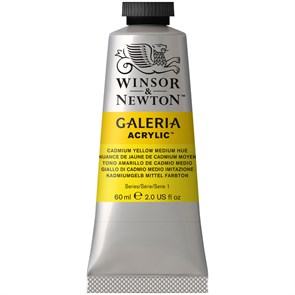 Краска акриловая художественная Winsor&Newton "Galeria", 60мл, туба, желтый кадмий средний R316260