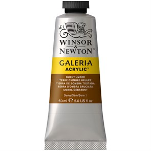 Краска акриловая художественная Winsor&Newton "Galeria", 60мл, туба, жженая умбра R316279