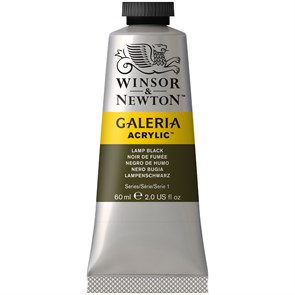 Краска акриловая художественная Winsor&Newton "Galeria", 60мл, туба, сажа газовая R316320