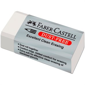 Ластик Faber-Castell "Dust Free", прямоугольный, картонный футляр, 41*18,5*11,5мм R286065