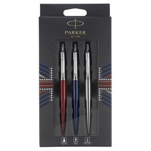 Набор Parker "Jotter London Trio": шариковая ручка + гелевая ручка + механический карандаш, подарочная упаковка, европодвес R351128